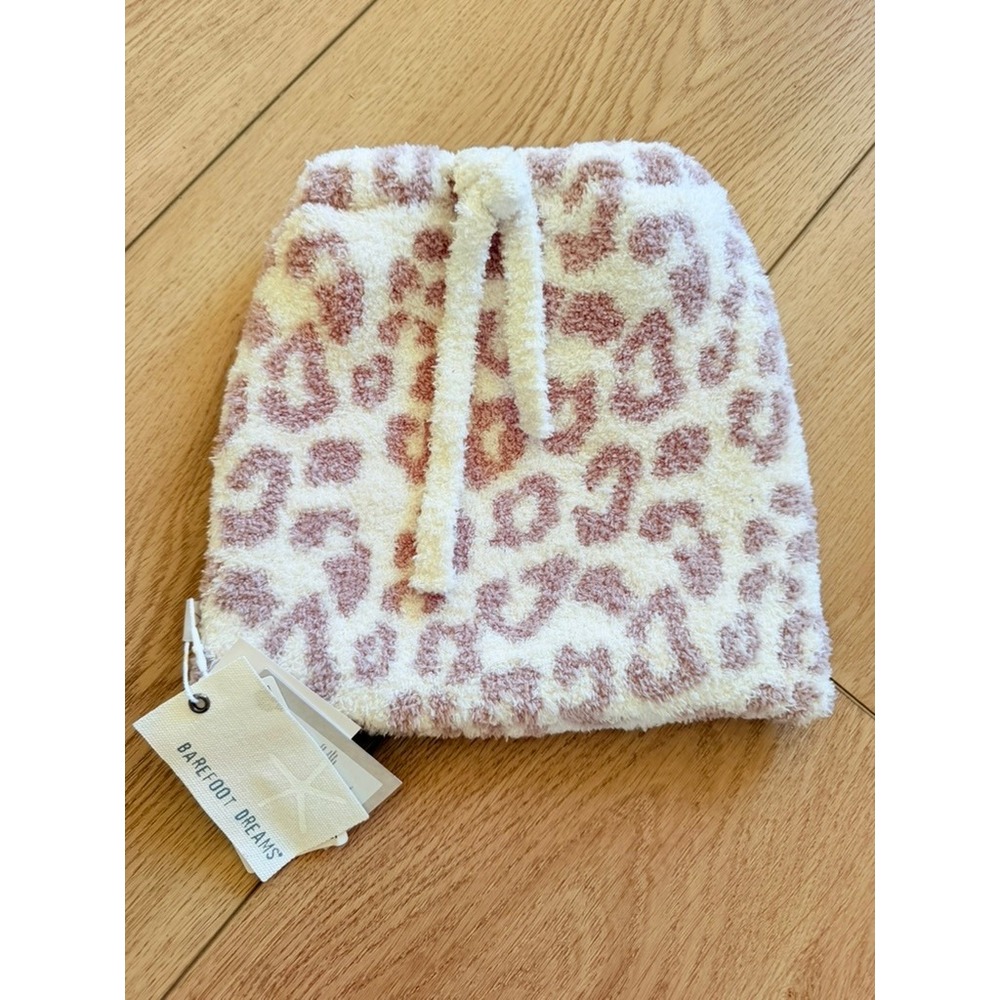 Barefoot Dreams CozyChic Leopard Travel Bag Pink Cream Animal Print Drawstring